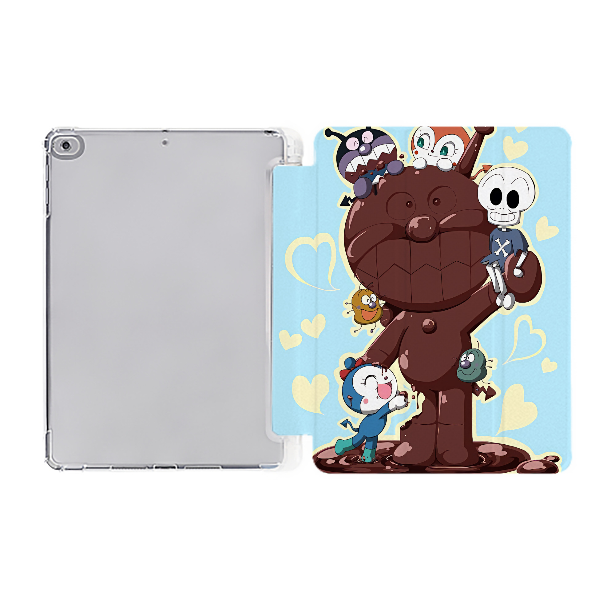 （画像用） アンパンマン Anpanman IPad ケース ペン収納付き 三つ折りスタンド PUレザー×シリコン 対応機種9.5/10.5/10.9インチ